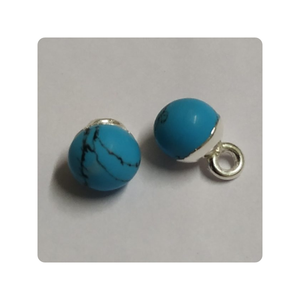 Cuenta de Aguamarina de 6mm con conectores de piedras preciosas de bisel de bucle de plata 925 y dijes de piedras preciosas conectores de piedras preciosas al por mayor - Product Image 6