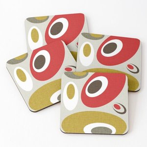 Napperons antidérapants à fond en liège antidérapants en bois sur des sous-verres de service à thé imprimés 4 pièces ensemble accessoires de cuisine sous-verres en résine - Product Image 2