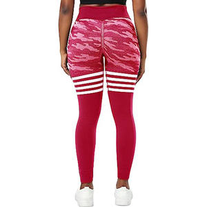 Mujer sin costuras Fitness Yoga Wear Legging Casual panel Pantalones Cantidad Malla Personalizado Maxi Spandex Logo Maroon Style - Product Image 6