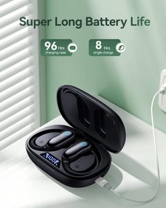 หูฟังไร้สาย GMN ANC, เล่นได้นาน 96 ชั่วโมง, บลูทูธ, เสียงเบสสเตอริโอ, จอแสดงผลแบตเตอรี่คู่, กันน้ำระดับ IPX7, ตะขอเกี่ยวหูสำหรับเล่นกีฬา - Product Image 2