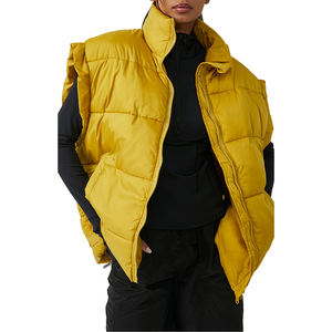 Chaleco acolchado con logotipo personalizado para mujer, chaqueta sin mangas acolchada ligera, ropa de abrigo de invierno al por mayor para senderismo al aire libre y moda - Product Image 6