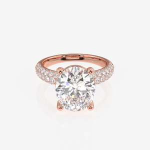แหวนทองคำ 18K ประดับเพชรโมอิสซาไนต์ทรงรีสามชั้น ดีไซน์หรูหราและสง่างาม - Product Image 5