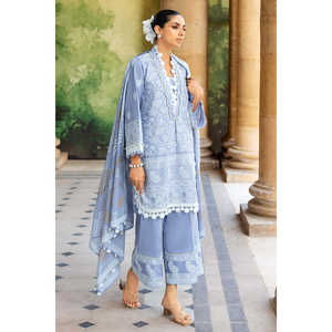 Traje de 3 Piezas para Mujer con Bordado de Zari y Lentejuelas, con Dupatta Estampada DN-52037 - Product Image 5