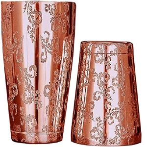 Coctelera de Metal con grabado, coctelera dorada para Martini, mezclador de refrescos para cóctel en casa, novedad - Product Image 1