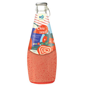 Bebida de Semillas de Chía con Sabor a Lichi Natural y Delicioso en Botella de Vidrio Fresca de 290 ml - Certificación HALAL ISO y Buen Precio - Product Image 3