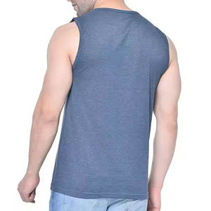 เสื้อกล้ามผ้าฝ้าย100% ที่กำหนดเองสำหรับผู้ชายเสื้อกล้ามสำหรับยิมพร้อมพิมพ์ลายปักออกแบบได้ตามต้องการสำหรับผู้ชายเสื้อผ้ายิม - Product Image 2