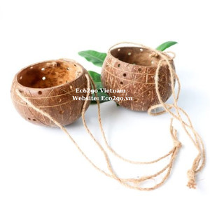 Pot de jardinière en coquille de noix de coco durable naturelle artisanale de haute qualité à prix bon marché pour jardin décoratif, bonsaï de Eco2go - Product Image 6