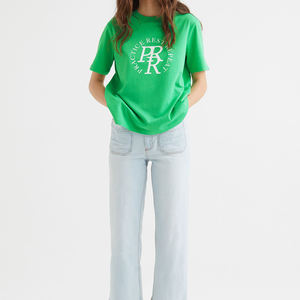 Vente en gros T-shirt col rond imprimé vierge 100% coton avec logo personnalisé pour femmes - Product Image 3