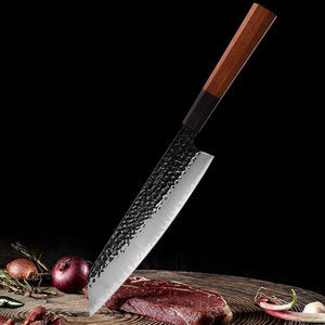 Cuchillo de Chef de Acero de Damasco con Mango de Madera, Cómodo Agarre, Apto para Lavavajillas, Alta Durabilidad para Uso Profesional - Product Image 5