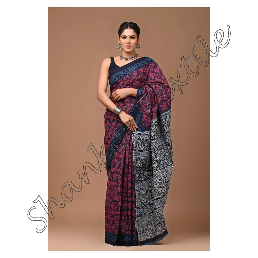 Unique Designs In Cotton Mulmul Saree With Blouse For Women Wear From Indian Manufacturer Woman Wear Designer Fancy