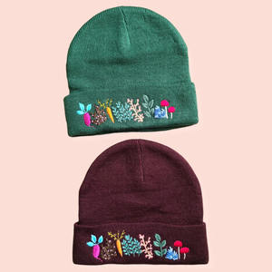 Bonnet léger brodé avec un design en tricot côtelé pour un usage décontracté et en plein air, bonnet brodé moderne pour hommes et femmes - Product Image 5