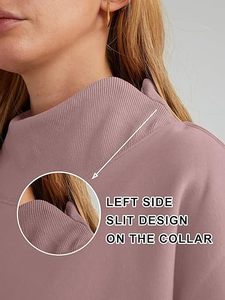 เสื้อสเวตเชิ้ตผู้หญิงคอตั้งทรงหลวมแบบสวมหัว - Product Image 6