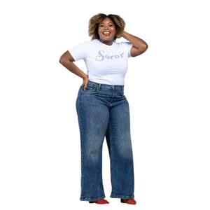 Camiseta de la Hermandad White Diamond SGRho para Mujer, 100% Algodón, con Lentejuelas Bordadas con Letras Griegas, Secado Rápido, Ecológica, para Verano - Product Image 3