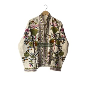 Vente en gros de manteau de coton brodé ouzbek manteau unisexe d'hiver fait à la main manteau d'hiver et de printemps sans fermeture - Product Image 1