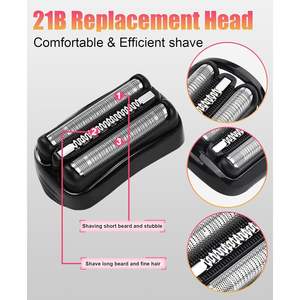 Paquete de 2 cabezales de repuesto para afeitadora eléctrica, mini afeitadora rotativa lavable de doble cuchilla para rostro, compatible con el modelo original - Product Image 2