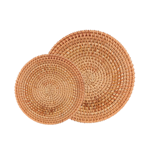 Plato de cargador de ratán tejido artesanal, posavasos ecológicos duraderos y elegantes, bandeja de servicio tejida a mano a granel - Product Image 1