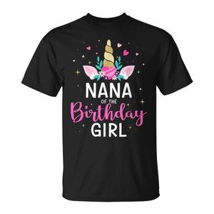 Camiseta de unicornio Nana Of The Birthday Girl, camiseta a juego para fiesta familiar - Product Image 1