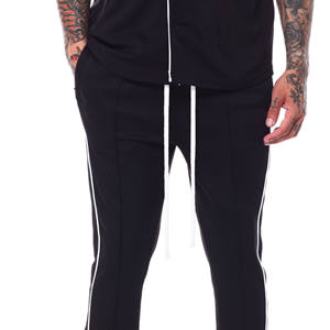 Pantalones de chándal para correr para hombre, pantalones acampanados apilados con cintura elástica de algodón personalizados - Product Image 6