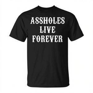 Camiseta vintage Assholes Live Forever, negra, unisex, talla para adultos M L XL XXL - Product Image 2