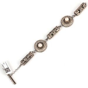 925 Sterling <b>Silver</b> Antique <b>Bracelet</b> with Pink Pearl Stone Elegant Pearl <b>Bangles</b> - Product Image 3