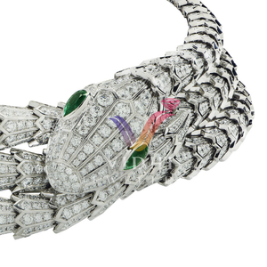 2024สร้อยคอโซ่แบบอินฟินิตี้ทำมือสำหรับผู้หญิงทำมือชิ้นเอกตัดเพชรโมอิสเสน่ห์งู - Product Image 4