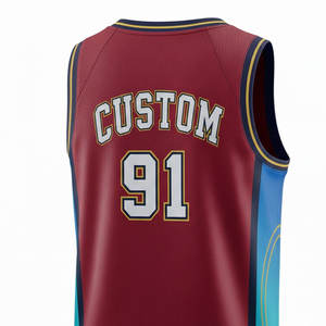 เสื้อบาสเก็ตบอลทีมชายแบบกำหนดเอง ชุดกีฬาแบบมืออาชีพ ทรงเข้ารูป ไม่มีแขน สามารถปรับแต่งชื่อและหมายเลขผู้เล่นได้ - Product Image 6