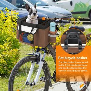 Panier de vélo pour animaux de compagnie facile à installer, imperméable, panier de guidon de vélo pour chien, panier de transport pour chien détachable, sac à dos de grande capacité, durable - Product Image 2