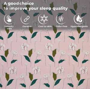 Juego de sábanas de algodón de calidad con estilo, 3 uds., estampado Floral sólido, estilo clásico, cómodo e ideal para regalar - Product Image 3