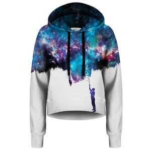 Top corto de moda de Invierno para mujer con estilo, Sudadera con capucha, jersey con estampado de sublimación de Color personalizado, mangas completas - Product Image 5