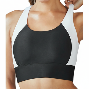 Custom Two Tone Sports <b>Bra</b> Contrast Color Panel Yoga Top High Impact Sleeveless Workout Gym <b>Bra</b> Athletic Wear for Women - Product Image 2