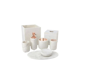Ensemble de salle de bain en marbre blanc au Design fantastique, accessoires de salle de bain d'hôtel personnalisés à des prix compétitifs - Product Image 6