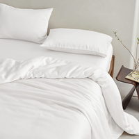 Vente en gros d'usine, draps de lit ajustés écologiques en fibre de bambou 100%, 300 fils, style moderne, toutes saisons, ensemble de literie