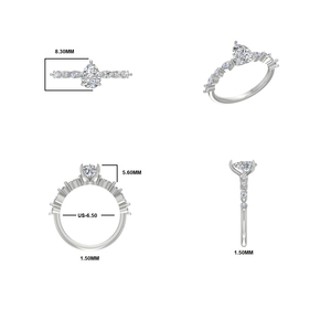 Premium Moissanite Luxe 0.50 Ct poire Moissanite 5 Bague en argent sterling OEM Vente en gros - Product Image 4