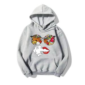 Sweat à capuche unisexe à impression DTG personnalisée de haute qualité Funky Cartoon Sticker Design Hooded Collar OEM ODM Winter - Product Image 5