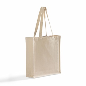 Organic Cotton Canvas Tote Bag Organic Shopper <b>Medium</b> Size Long Handles Zipper Screen/Letter for Daily Use Advertising Gift - Product Image 1