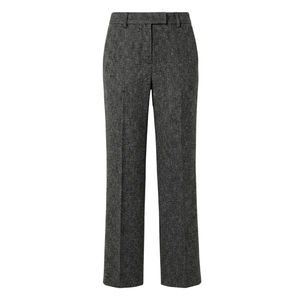 กางเกงขายาวทรงตรงผ้าแคนวาสระบายอากาศสำหรับผู้หญิง เอวกลาง ทรงเรียบ ดีไซน์ลำลองสำหรับทำงานในออฟฟิศ - Product Image 1