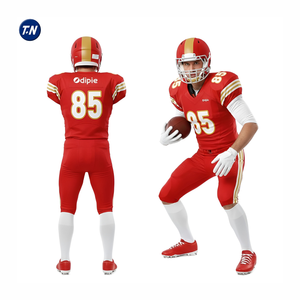 Maillot et short de football américain imprimés en 3D personnalisés, 100 % polyester respirant, séchage rapide, grandes tailles, toutes saisons, logo OEM - Product Image 4