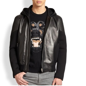 Sudadera con capucha de manga de cuero Letterman Varsity chaquetas Biker motocicleta gran oferta hecho a medida grueso polar de gran tamaño con capucha transpirable - Product Image 5