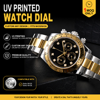 Maßgefertigte Chronograph Automatik-Mechanische Uhr 50M Wasserdicht Zweifarbiges Stahlarmband Schwarzes Zifferblatt mit Diamantindizes Individuelles Logo