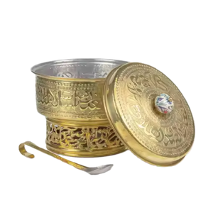 Ollas calientes de diseñador hechas a mano de alta calidad del Golfo Árabe, cazuela de Metal para servir con madera y Metal, nuevas ollas calientes de almacenamiento de alimentos elegantes - Product Image 5