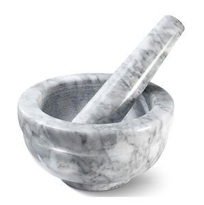 Nachhaltige Granit Marmor Mörser Stößel Stile Design natürliche weiße Marmor Mörser Stößel Set Großhandel Hersteller von Indien