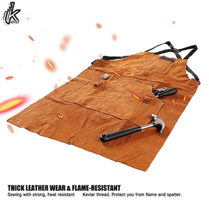 Delantal de soldadura de cuero de vaca resistente de alta calidad, resistente al calor y al fuego, trabajo de seguridad sin mangas para hombres - Product Image 4