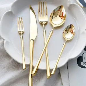 Royal Gold Cutlery Set Trending Design High Quality Customized Size Cutlery Set For Hotel And Restaurant Use Serving Cutlery