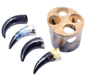 Artesanías naturales indias hechas a mano de calidad superior, soporte de cuerno de Animal de estilo vikingo, cerveza pulida de gran capacidad, decoración del hogar - Product Image 2