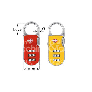 YALE TRAVEL <b>PADLOCK</b> with combination clip TSA device (USA security device that allows personnel to - Product Image 1