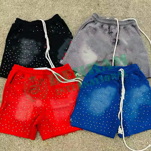 Fabricant de shorts pour hommes légers au design personnalisé tissu en coton délavé au soleil sérigraphié short en éponge française pour hommes - Product Image 6