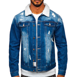 Blouson aviateur personnalisé en coton de couleur unie vintage à col Sherpa pour hommes vestes, vestes pour hommes, veste pour homme vestes en jean - Product Image 4