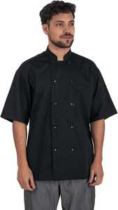 Chaqueta de cocina profesional UnisexCoat con cuello de manga corta, tela transpirable, calidad superior para uso en hoteles y restaurantes - Product Image 4