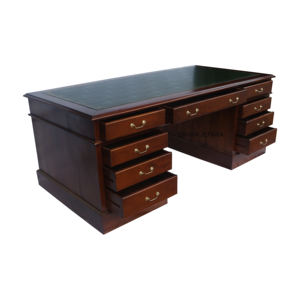 ANTIQUE REPRODUCTION FURNITURE <b>VICTORIAN</b> OFFICE PARTNER <b>DESK</b> MADE FROM MAHOGANY SOLID WOOD ,INDONESIA FURNITURE MANUFACTURER - Product Image 2
