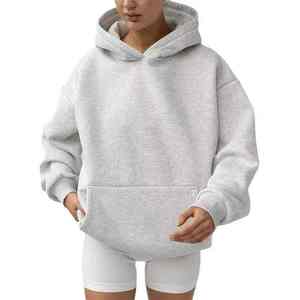 Sudaderas Extra Grandes de Invierno para Mujer, Fabricación al por Mayor, 100% Algodón, Felpa, Ecológicas, Resistentes al Viento, Hombros Caídos, Personalizadas en la Parte Delantera - Product Image 3